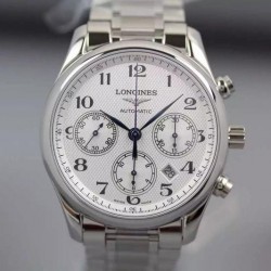 Replica Longines Master Collection Chronograph Stainless Steel White Dial Swiss 7750