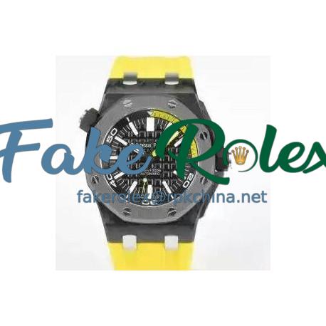 Replica Audemars Piguet Royal Oak Offshore Diver 15707 Forged Carbon Black Dial Swiss 3120