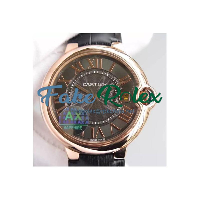 Replica Cartier Ballon Bleu Rose Gold Brown Dial Swiss 2836-2