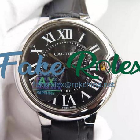 Replica Cartier Ballon Bleu Stainless Steel Black Dial Swiss 2836-2