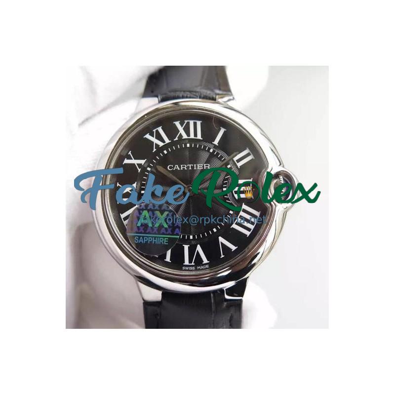 Replica Cartier Ballon Bleu Stainless Steel Black Dial Swiss 2836-2