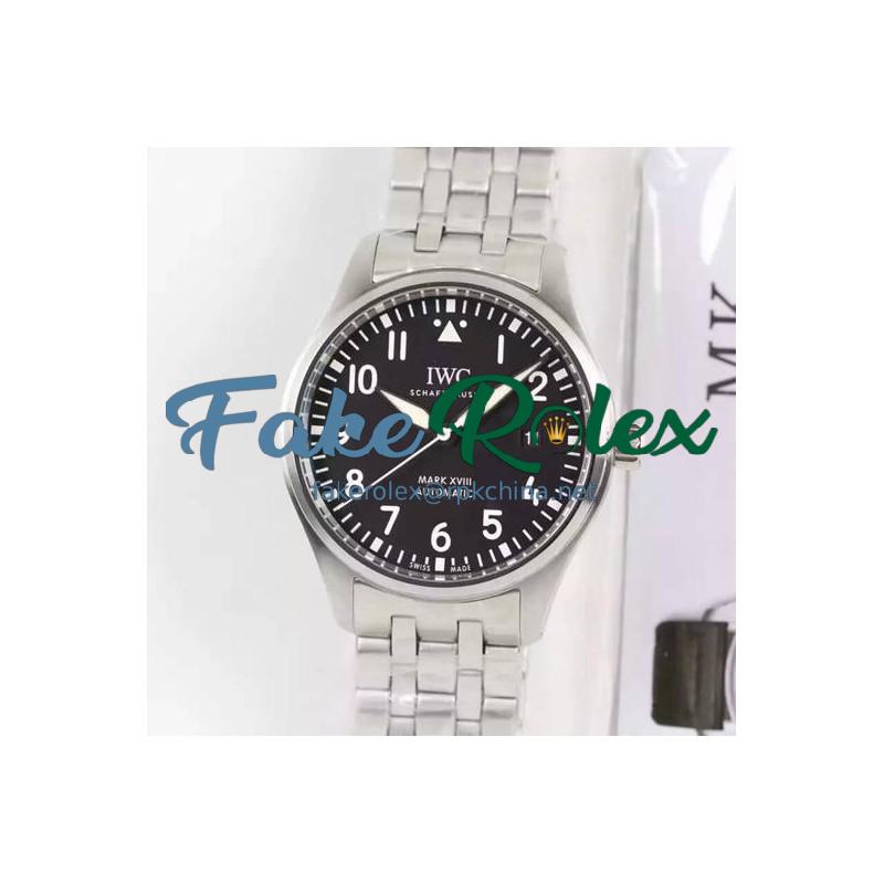 Replica IWC Pilot Mark XVIII IW327002 Stainless Steel Black Dial Swiss 2892