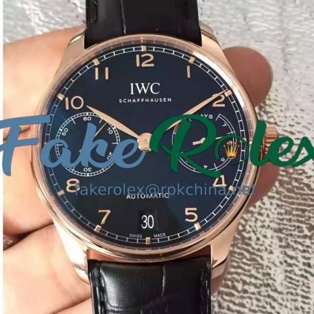 Replica IWC Portuguese IW500701 Rose Gold Black Dial Swiss 52010