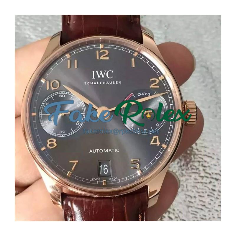 Replica IWC Portuguese IW500702 Rose Gold Gray Dial Swiss 52010