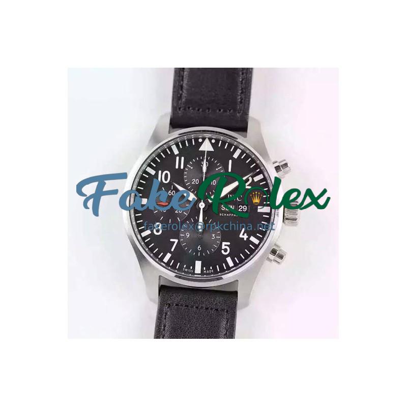 Replica IWC Pilot Chronograph IW377709 Stainless Steel Black Dial Swiss 7750