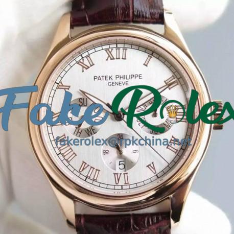 Replica Patek Philippe Annual Calendar 5035R Rose Gold White Dial Swiss PP 315SQA