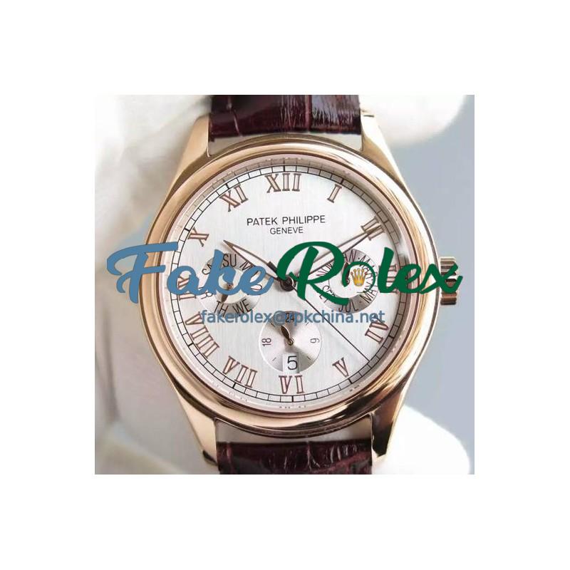 Replica Patek Philippe Annual Calendar 5035R Rose Gold White Dial Swiss PP 315SQA