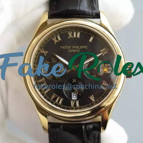 Replica Patek Philippe Annual Calendar 5035J Yellow Gold Black Dial Swiss PP 315SQA