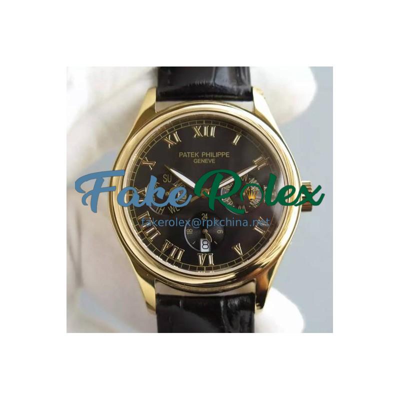 Replica Patek Philippe Annual Calendar 5035J Yellow Gold Black Dial Swiss PP 315SQA