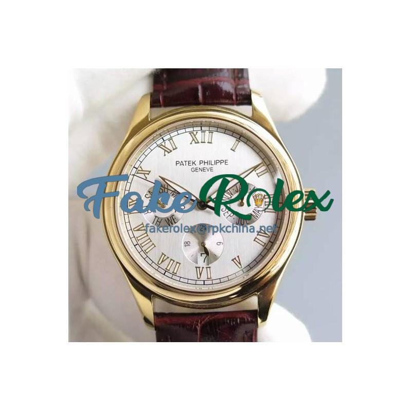 Replica Patek Philippe Annual Calendar 5035J Yellow Gold White Dial Swiss PP 315SQA