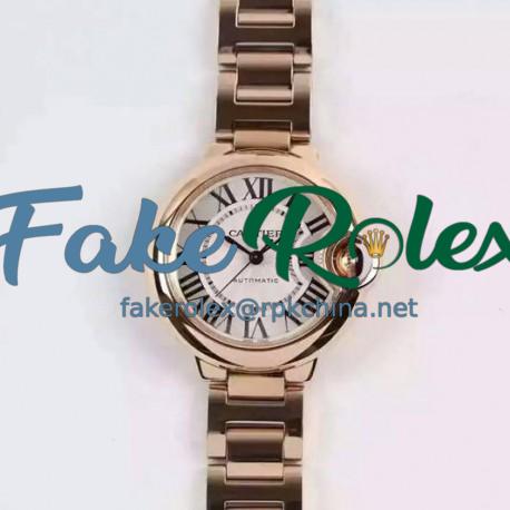 Replica Cartier Ballon Bleu Ladies W6920096 Rose Gold Silver Dial Swiss 2671