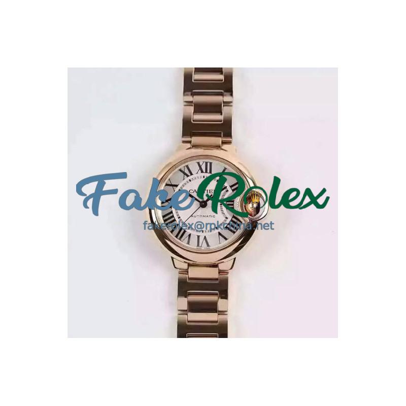 Replica Cartier Ballon Bleu Ladies W6920096 Rose Gold Silver Dial Swiss 2671