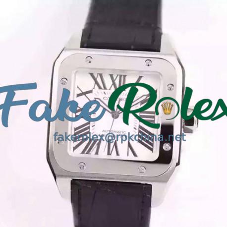 Replica Cartier Santos 100 Midsize Stainless Steel White Dial Swiss 2671