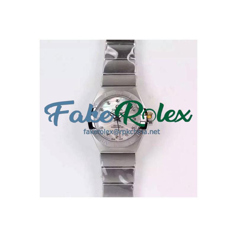 Replica Omega Constellation Double Eagle Lady 27MM Stainless Steel White Dial Swiss 8520