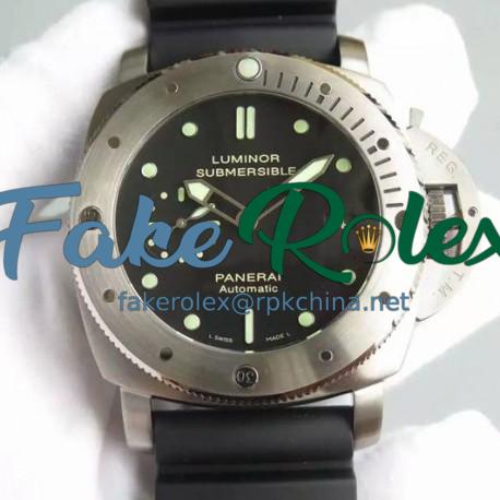 Replica Panerai Luminor Submersibe 1950 PAM 305 Titanium Black Dial Swiss P9000