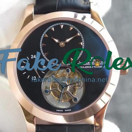 Replica Jaeger-LeCoultre Master Grande Tradition Tourbillon Rose Gold Black Dial Swiss Tourbillon