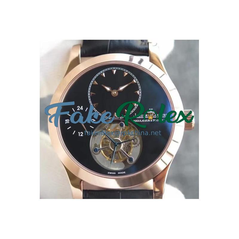 Replica Jaeger-LeCoultre Master Grande Tradition Tourbillon Rose Gold Black Dial Swiss Tourbillon