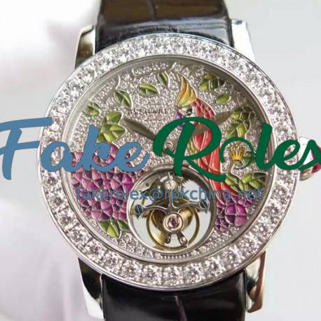 Replica Bvlgari Il Giardino Tropicale Stainless Steel & Diamonds Parrot Dial Swiss Tourbillon