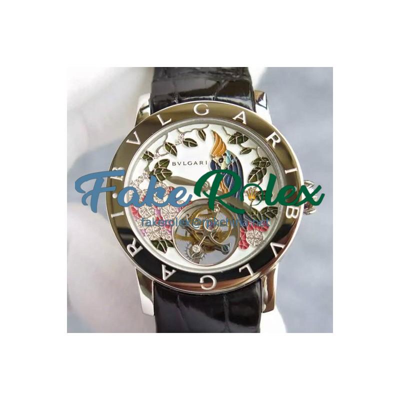 Replica Bvlgari Il Giardino Tropicale Stainless Steel Parrot Dial Swiss Tourbillon