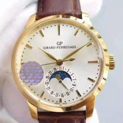 Replica Girard Perregaux 1966 Yellow Gold White Dial Swiss GP 033MO