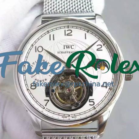 Replica IWC Portuguese Regulateur Tourbillon Stainless Steel White Dial Swiss Tourbillon