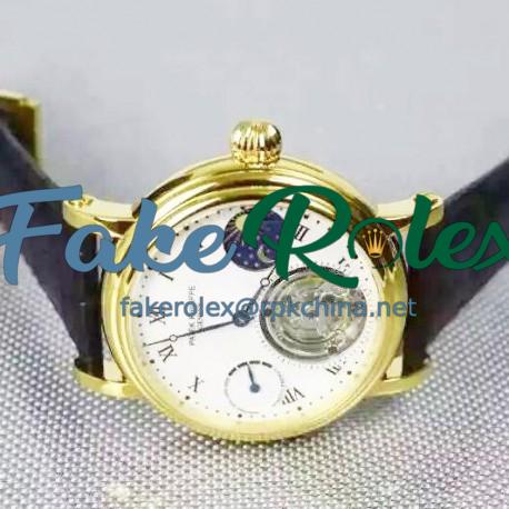 Replica Patek Philippe Grand Complication Tourbillon 18K Yellow Gold Plated White Dial Swiss Tourbillon