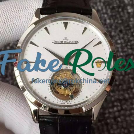 Replica Jaeger-LeCoultre Master Ultra Thin Tourbillon Stainless Steel White Dial Swiss Tourbillon