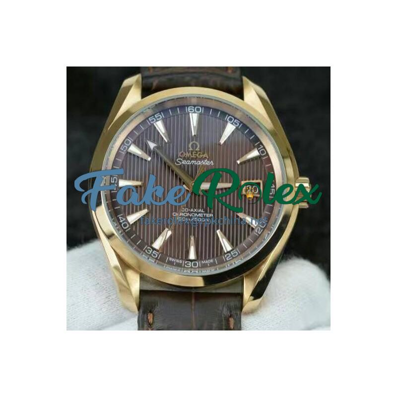 Replica Omega Seamaster Aqua Terra 150M Rose Gold Brown Dial Swiss 8501