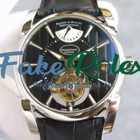 Replica Parmigiani Fleurier Tonda Tourbillon Stainless Steel Black Dial Swiss Tourbillon