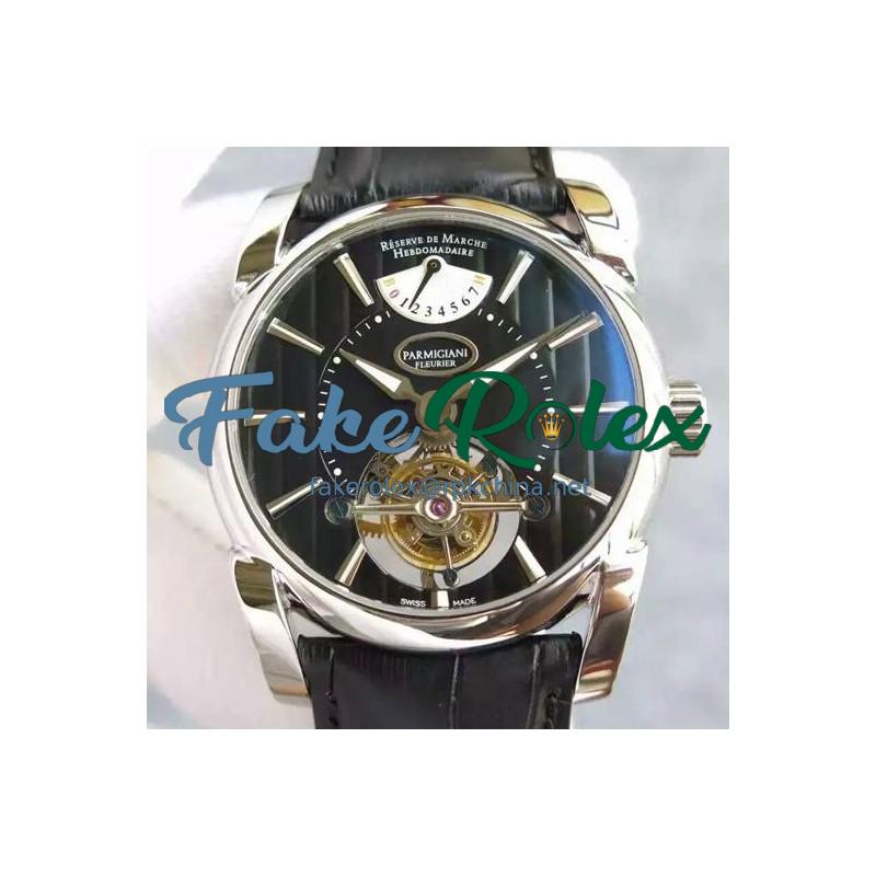 Replica Parmigiani Fleurier Tonda Tourbillon Stainless Steel Black Dial Swiss Tourbillon