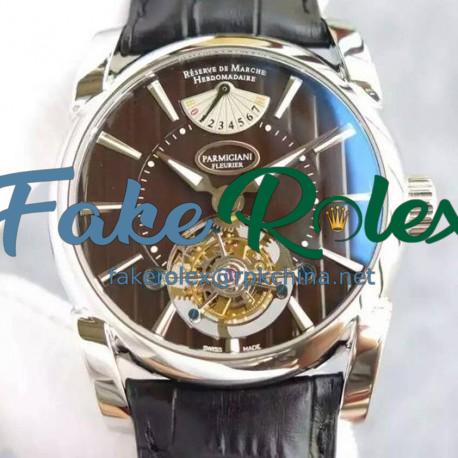 Replica Parmigiani Fleurier Tonda Tourbillon Stainless Steel Brown Dial Swiss Tourbillon