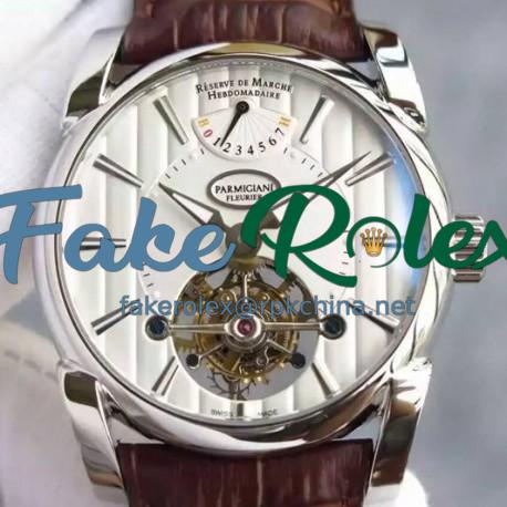 Replica Parmigiani Fleurier Tonda Tourbillon Stainless Steel White Dial Swiss Tourbillon