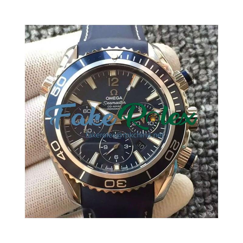 Replica Omega Seamaster Planet Ocean Chronograph Stainless Steel Blue Dial Swiss 7750