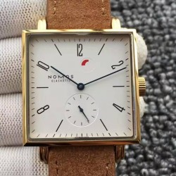 Replica Nomos Tangente Square Yellow Gold White Dial German Alpha