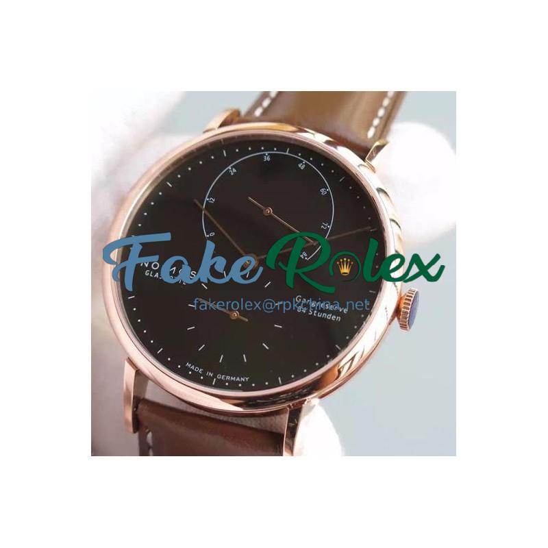 Replica Nomos Lambda Rose Gold Black Dial German DUW 1001