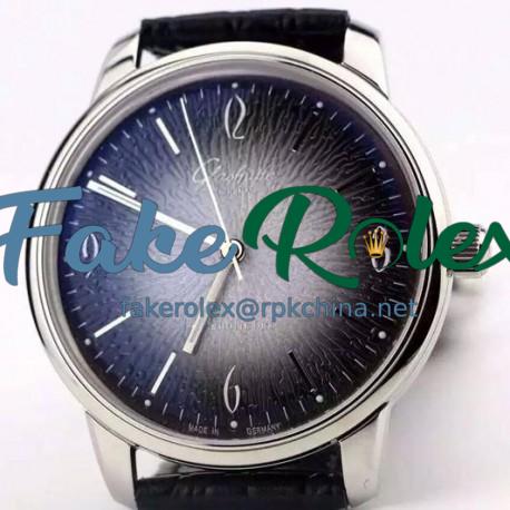 Replica Glashutte Senator Sixties Stainless Steel Gray Dial Swiss Caliber 39-52