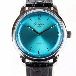 Replica Glashutte Senator Sixties Stainless Steel Blue Dial Swiss Caliber 39-52