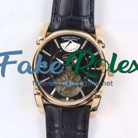 Replica Parmigiani Fleurier Tonda Tourbillon Rose Gold Black Dial Swiss Tourbillon