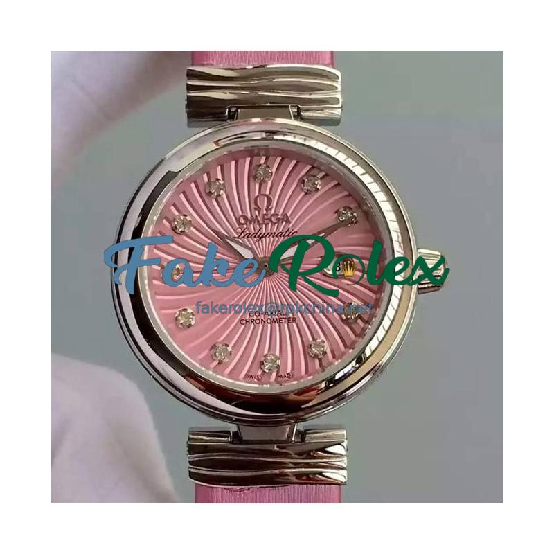 Replica Omega De Ville Ladymatic Stainless Steel Pink Dial Swiss 8520