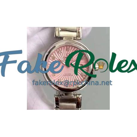 Replica Omega De Ville Ladymatic Stainless Steel Pink Dial Swiss 8520