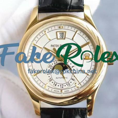 Replica Patek Philippe Annual Calendar 5205 Rose Gold White Dial Swiss 324