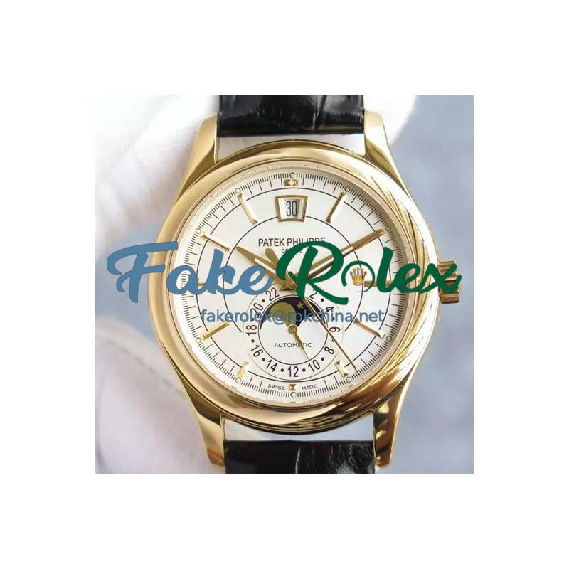 Replica Patek Philippe Annual Calendar 5205 Rose Gold White Dial Swiss 324