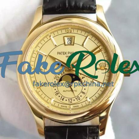 Replica Patek Philippe Annual Calendar 5205 Rose Gold Gold Dial Swiss 324