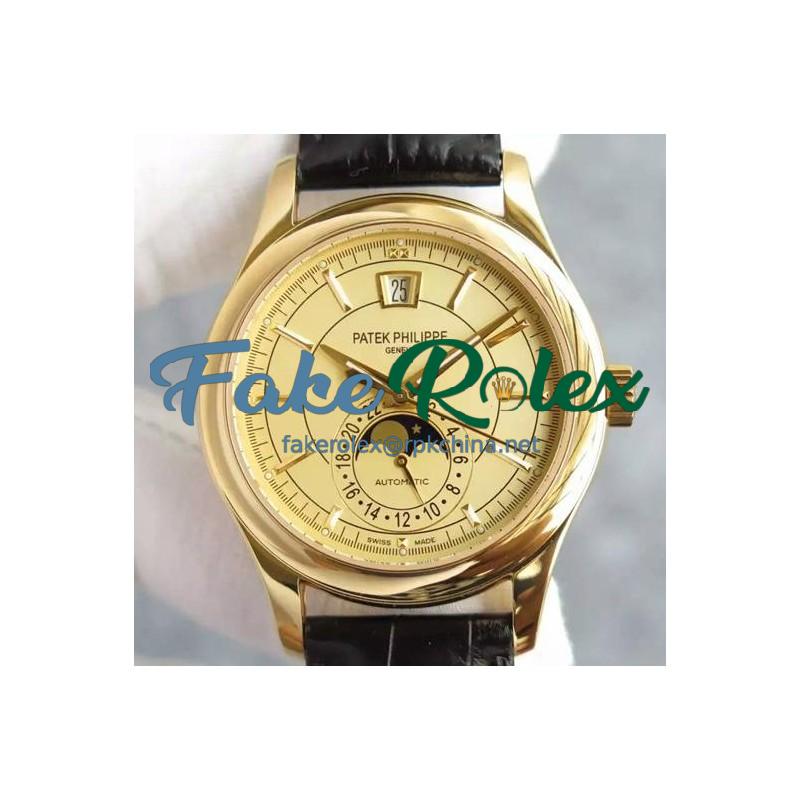 Replica Patek Philippe Annual Calendar 5205 Rose Gold Gold Dial Swiss 324