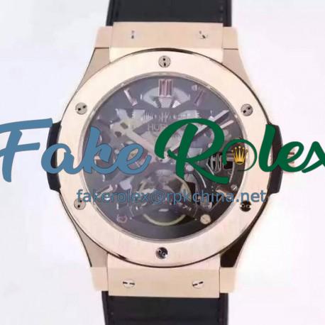 Replica Hublot Classic Fusion Prototype Rose Gold Black Skeleton Dial Swiss Skeleton