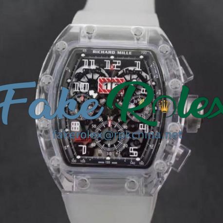 Replica Richard Mille RM011-FM Shappire Black & Skeleton Dial Swiss 7750