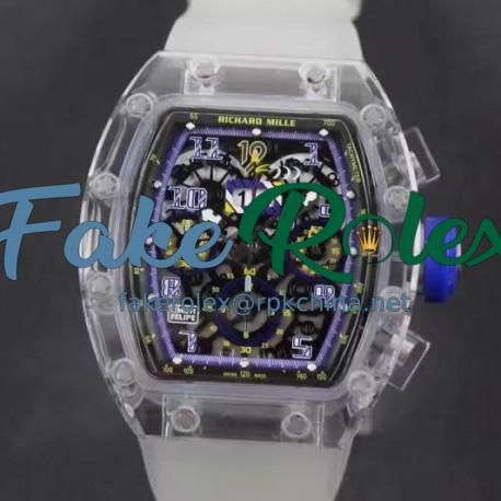 Replica Richard Mille RM011-FM Shappire Blue & Skeleton Dial Swiss 7750