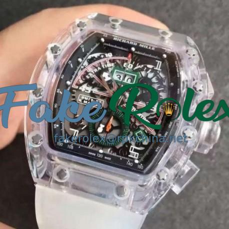 Replica Richard Mille RM011-01 R Mancini Shappire Black & Skeleton Dial Swiss 7750