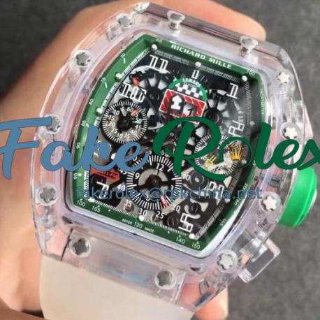 Replica Richard Mille RM011-FM Shappire Green & Skeleton Dial Swiss 7750