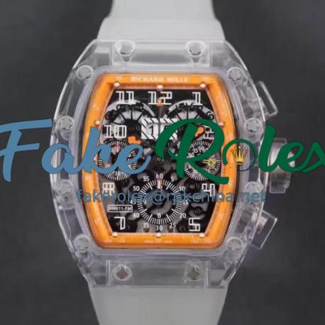 Replica Richard Mille RM011-FM Shappire Orange & Skeleton Dial Swiss 7750